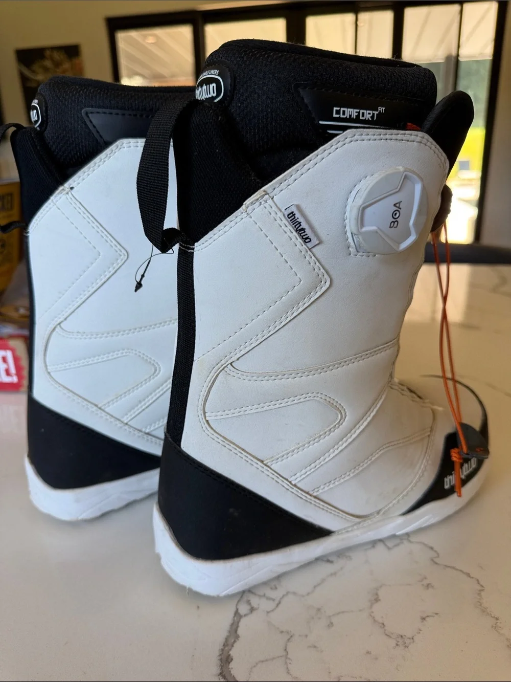 ThirtyTwo Snowboard Boots in White, Black & Orange Boa